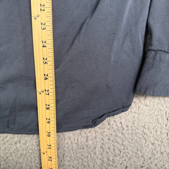 Buck Mason Draped Twill One Pocket Shirt Mens M Navy Button Down Rayon Blend - Picture 7 of 9